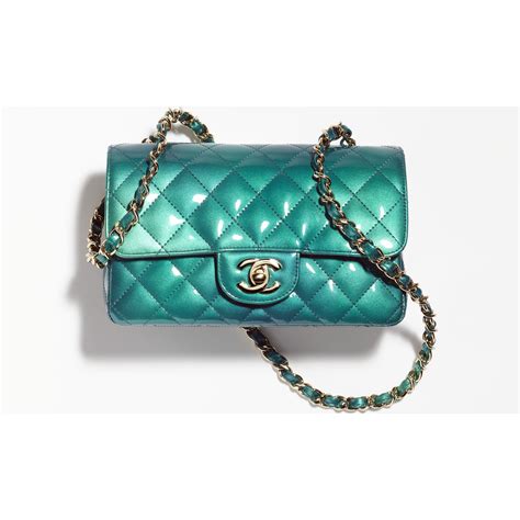 chanel mini flap bag green